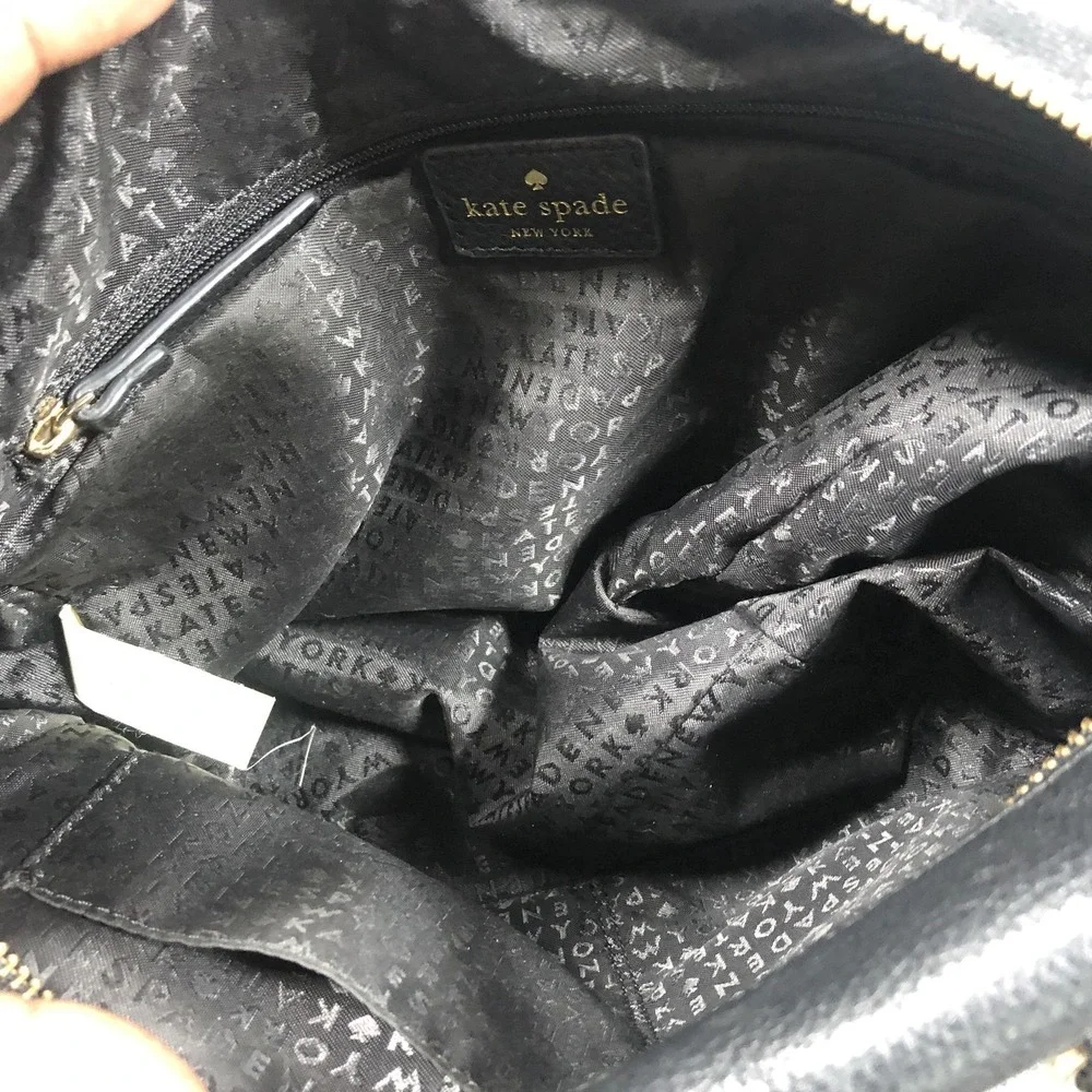 Kate Spade Satchel Bag Womens Medium Black Leather Top Handle Zip Shoulder Purse